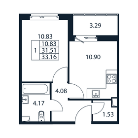 31,6 м², 1-комнатная квартира 4 800 000 ₽ - изображение 113