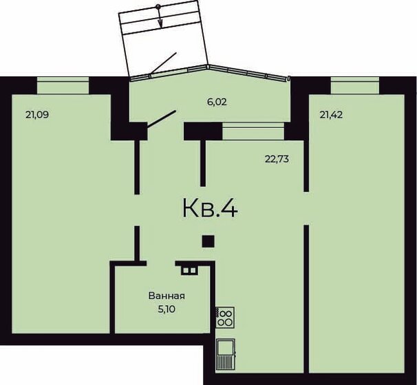 73,4 м², 2-комнатная квартира 7 335 000 ₽ - изображение 1