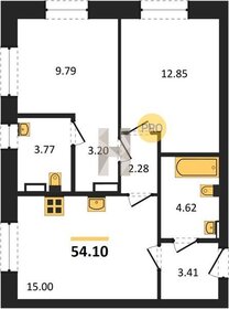 Квартира 54,1 м², 2-комнатная - изображение 1