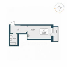 Квартира 34,3 м², 1-комнатная - изображение 1