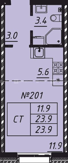 23,9 м², квартира-студия 8 971 821 ₽ - изображение 8