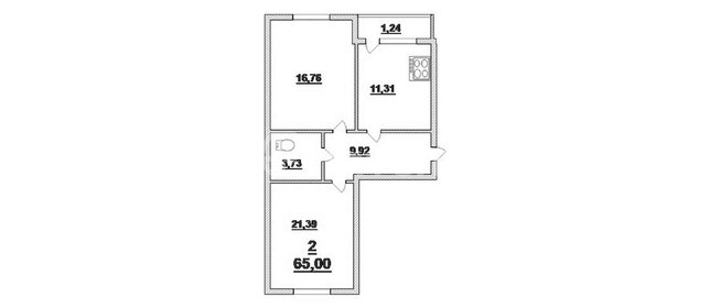 Квартира 65 м², 2-комнатная - изображение 1