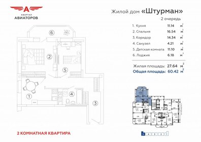 Квартира 60,4 м², 2-комнатная - изображение 1