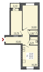 Квартира 67,2 м², 2-комнатная - изображение 2