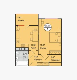 39,7 м², 1-комнатная квартира 5 359 500 ₽ - изображение 6