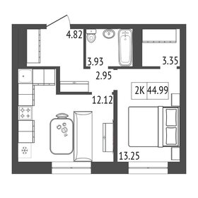 Квартира 45 м², 2-комнатная - изображение 2