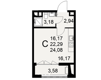 26,3 м², квартира-студия 3 800 000 ₽ - изображение 67