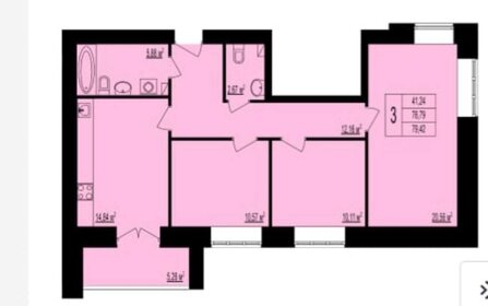 Квартира 79,4 м², 3-комнатная - изображение 3