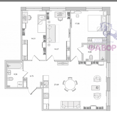 Квартира 100 м², 4-комнатная - изображение 1