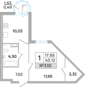 43,1 м², 1-комнатная квартира 8 677 120 ₽ - изображение 54