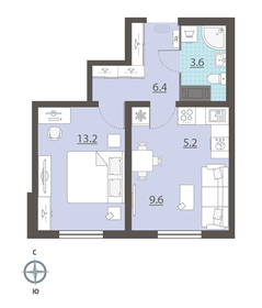 38 м², 2-комнатная квартира 3 800 000 ₽ - изображение 21