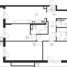 Квартира 96,6 м², 3-комнатная - изображение 3