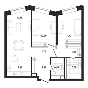 93 м², 2-комнатная квартира 25 000 000 ₽ - изображение 108