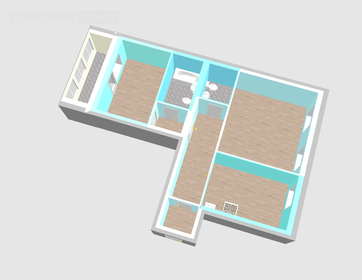 Квартира 76,8 м², 2-комнатная - изображение 2