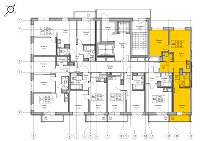 54 м², 2-комнатная квартира 9 400 000 ₽ - изображение 7