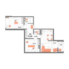 82,6 м², 2-комнатные апартаменты 19 000 000 ₽ - изображение 88