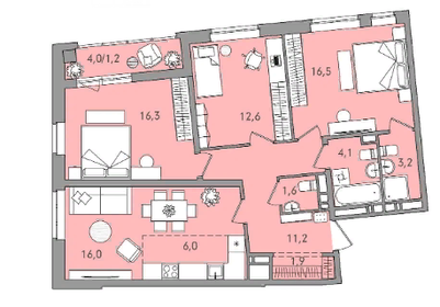 115 м², 4-комнатная квартира 9 200 000 ₽ - изображение 91