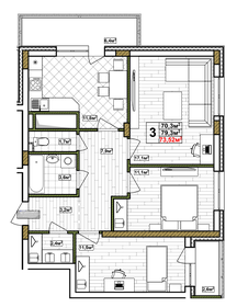 70,7 м², 2-комнатная квартира 15 695 400 ₽ - изображение 21