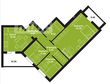 Квартира 115,2 м², 3-комнатная - изображение 1