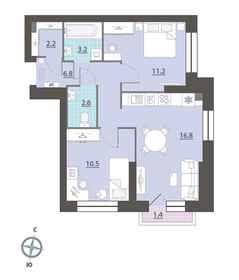 58,2 м², 2-комнатная квартира 9 294 540 ₽ - изображение 7