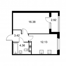 Квартира 37,8 м², 1-комнатная - изображение 1