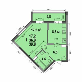 Квартира 39,8 м², 1-комнатная - изображение 1