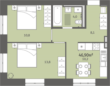 47,7 м², 2-комнатная квартира 3 696 750 ₽ - изображение 3