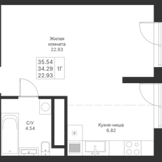 Квартира 35,5 м², 1-комнатная - изображение 3