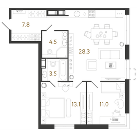 68,2 м², 2-комнатная квартира 17 235 750 ₽ - изображение 70