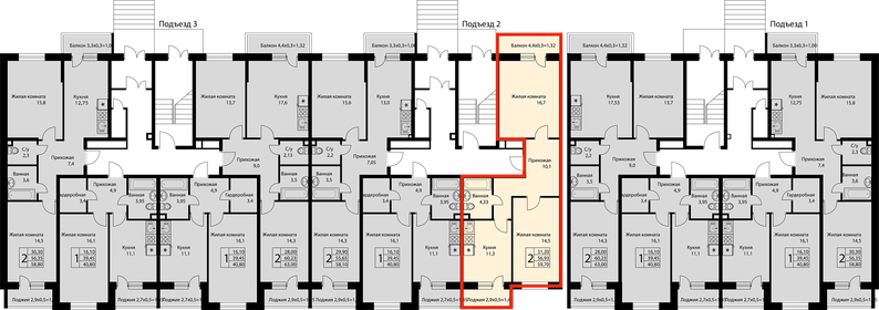 58,8 м², 2-комнатная квартира 6 468 000 ₽ - изображение 15