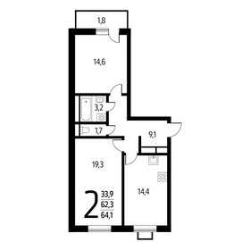 65,1 м², 2-комнатная квартира 16 400 000 ₽ - изображение 48