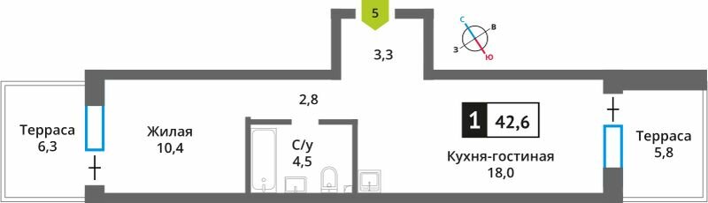 38,2 м², 1-комнатная квартира 7 980 000 ₽ - изображение 51