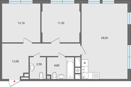 69,4 м², 3-комнатная квартира 9 680 000 ₽ - изображение 15