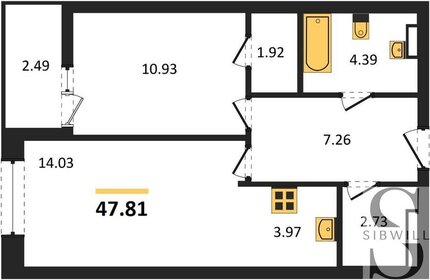 43,2 м², квартира-студия 4 532 850 ₽ - изображение 34