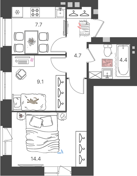 40,3 м², 2-комнатная квартира 5 500 950 ₽ - изображение 11