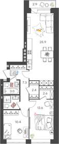 69,6 м², 2-комнатная квартира 9 015 984 ₽ - изображение 24