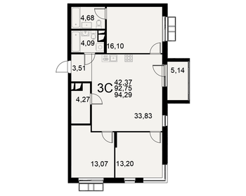 116,9 м², 3-комнатная квартира 17 535 000 ₽ - изображение 20