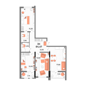 Квартира 84,5 м², 3-комнатная - изображение 1