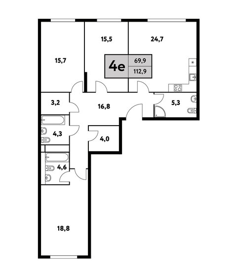 112,9 м², 4-комнатная квартира 39 967 156 ₽ - изображение 1