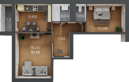 51,2 м², 2-комнатная квартира 3 734 000 ₽ - изображение 4