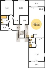 Квартира 90,1 м², 3-комнатная - изображение 1