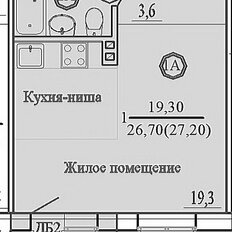 Квартира 27 м², 1-комнатная - изображение 5