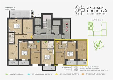 57 м², 2-комнатная квартира 7 256 040 ₽ - изображение 57