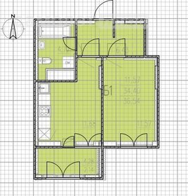 Квартира 36,5 м², 1-комнатная - изображение 1