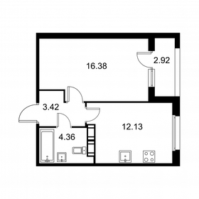 Квартира 37,8 м², 1-комнатная - изображение 1