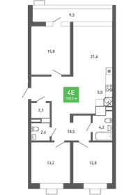 Квартира 100,5 м², 4-комнатная - изображение 1