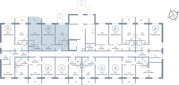 60,1 м², 2-комнатная квартира 6 500 000 ₽ - изображение 65