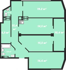 104 м², 3-комнатная квартира 20 372 500 ₽ - изображение 3