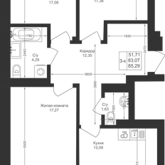 Квартира 85,3 м², 3-комнатная - изображение 2