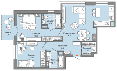 66 м², 3-комнатная квартира 7 712 523 ₽ - изображение 25